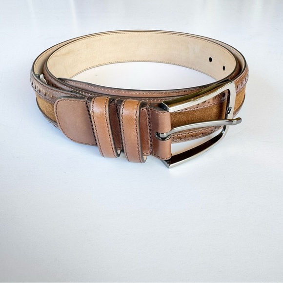 New Mezlan Tan Brown Leather Belt size 36 - Picture 1 of 6